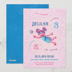 Convites Festa de Aniversário da Abby Cadabby na Rua Sésamo