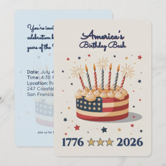 Convites Festa de Aniversário da América 1776-2026