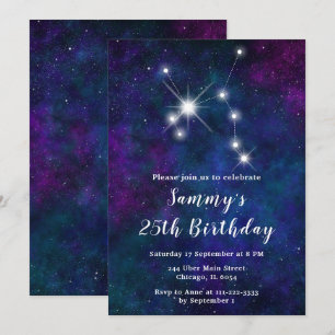 Convites Festa de Aniversário da Constelação Zodiacal de Sa