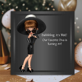 Convites Festa de Aniversário da Divã Feminina Fofa