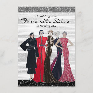 Convites Festa de Aniversário da Diva Vintage