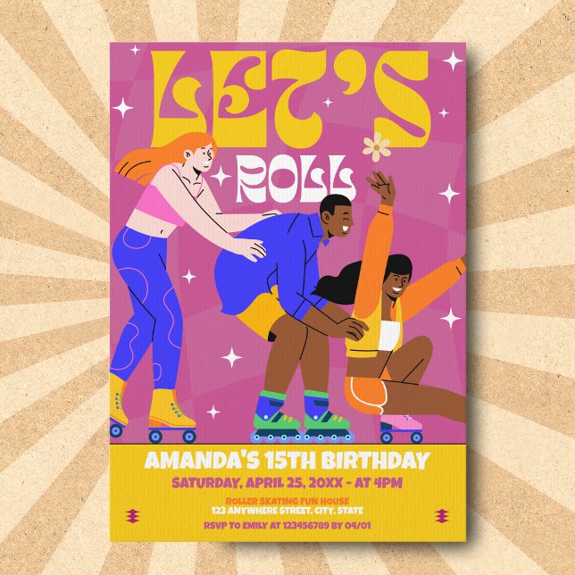 Convites Festa de aniversário da  do cilindro do vamos Skat (Criador carregado)