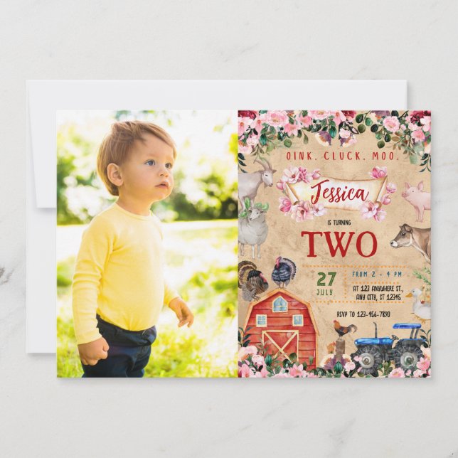 Convites Festa de aniversário da fazenda (Frente)