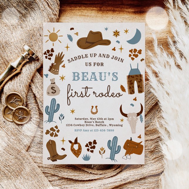 Convites Festa de aniversário da Fazenda Rodeio Ocidental W (Criador carregado)