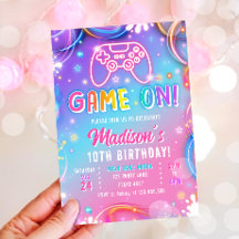 Festa de Aniversário da Garota Neon Videogame Arca