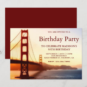 Convites Festa de Aniversário da Golden Gate Bridge