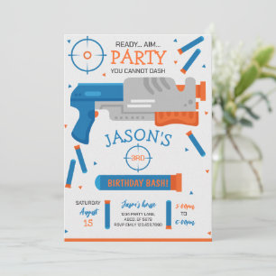 Convites Festa de aniversário da Guerra do Rapaz Dart Gun
