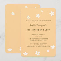 Festa de Aniversário da Menina Floral Amarelo Suav