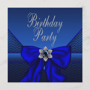 Convites Festa de Aniversário da Mulher Azul Royal Prata