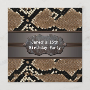 Convites Festa de aniversário da Pele cobra