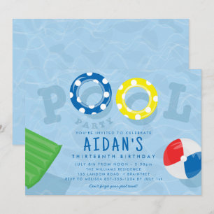 Convites Festa de aniversário da piscina