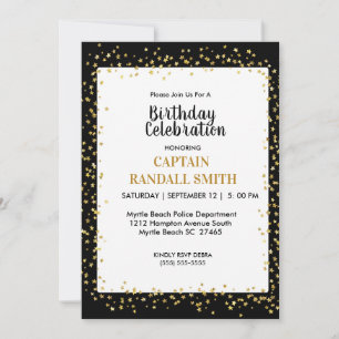 Convites Festa de Aniversário da Polícia Foto Estrelas Dour