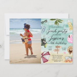 Convites Festa de aniversário da praia de Photo Summer