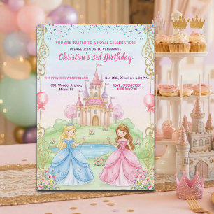 Convites Festa de Aniversário da Princesa Castelo Real 3º A