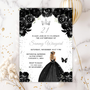 Convites Festa de Aniversário da Princesa de Cabelo Loiro P