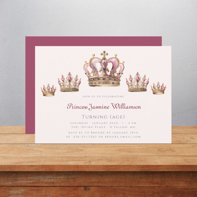 Convites Festa de aniversário da princesa de cauda (Criador carregado)