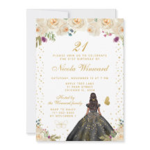 Festa de Aniversário da Princesa de Pele Morena Fl