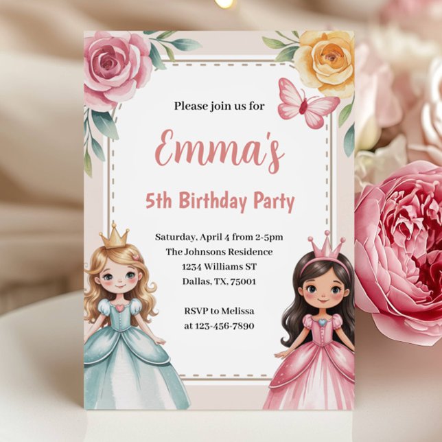 Convites Festa de Aniversário da Princesa Fofa 5 anos (Criador carregado)