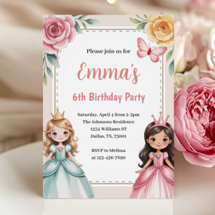 Convites Festa de Aniversário da Princesa Fofa de 6 anos