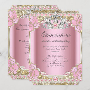 Convites Festa de Aniversário da Princesa Quinze Anos Pérol