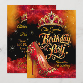 Convites Festa de Aniversário da Princesa Rainha Sapato Ver