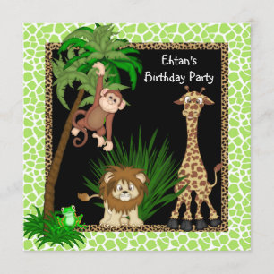 Convites Festa de aniversário da selva de meninos
