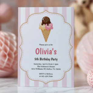 Convites Festa de Aniversário da Sorveteria das Meninas Fof