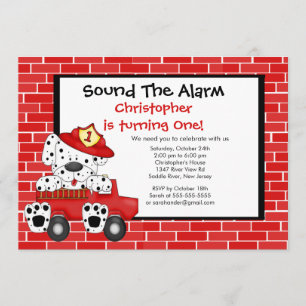 Convites Festa de aniversário Dalmatian do carro de