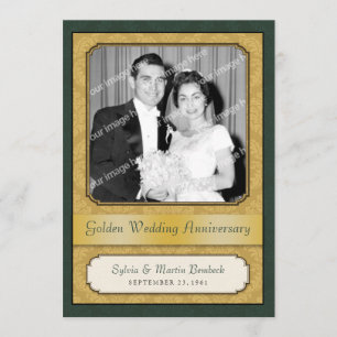 Convites Festa de Aniversário Damask Golden (50º)