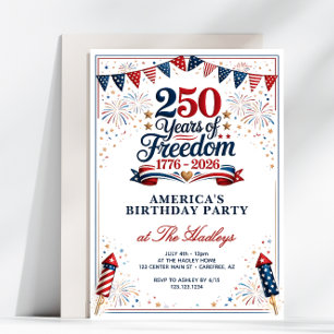 Convites Festa de Aniversário das Liberdades América 250