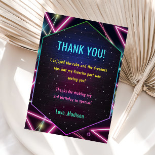 Convites Festa de aniversário das luzes de neon brilhantes