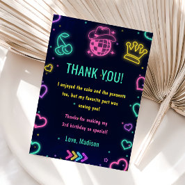 Convites Festa de aniversário das luzes de neon brilhantes