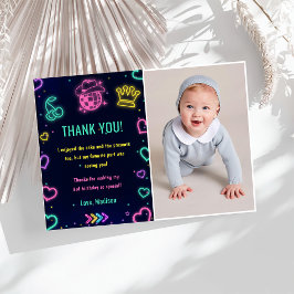 Convites Festa de aniversário das luzes de neon brilhantes