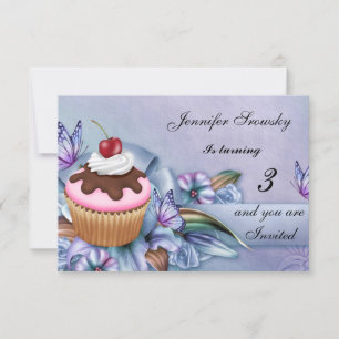 Convites Festa de Aniversário das Meninas Cupcake