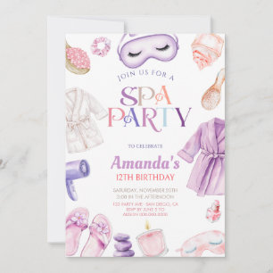 Convites Festa de Aniversário das Meninas no Spa Elegante