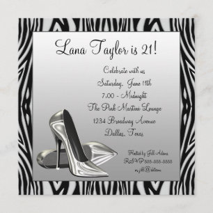 Convites Festa de Aniversário das Mulheres de Zebra High He