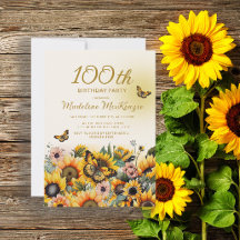 Festa de Aniversário de 100 anos com Girassóis e B