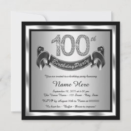 Convites Festa de Aniversário de 100 anos de Prata