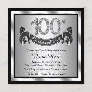 Convites Festa de Aniversário de 100 anos de Prata
