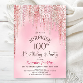 Convites Festa de Aniversário de 100 anos Surpresa Brilho R