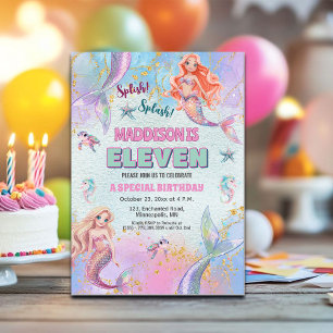 Convites Festa de Aniversário de 11 anos das Sereias com Br