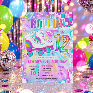 Convites Festa de Aniversário de 12 anos de Patinação no Ge