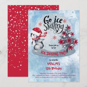 Convites Festa de aniversário de 12 de Feriado de Pinguim I