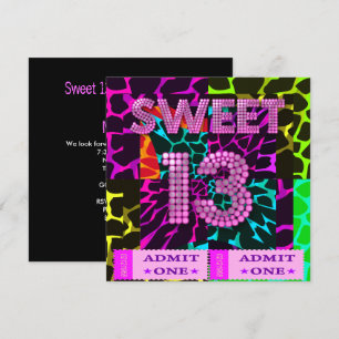 Convites Festa de Aniversário de 13 anos Sweet com Impressã