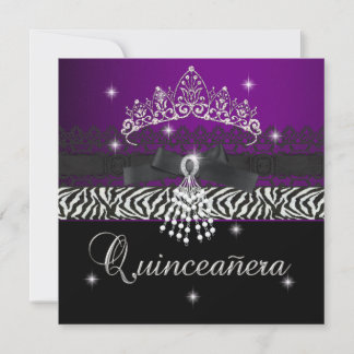 Convites Festa de Aniversário de 15 Anos Zebra Quinceanera 