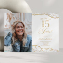 Festa de aniversário de 15 de Imagem Dourada Branc