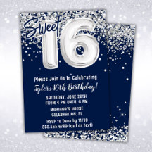 Festa de Aniversário de 16 Anos Azul Marinho e Pra