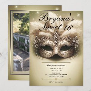 Convites Festa de Aniversário de 16 Anos com Máscara de Our