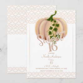 Convites Festa de Aniversário de 16 Anos com tema de Abóbor