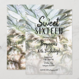 Convites Festa de Aniversário de 16 Anos Glam Tropical Abac
